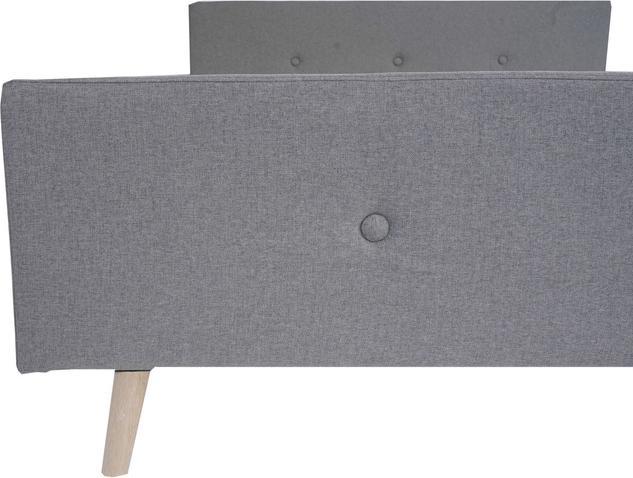 Actual product image Swisshandel24 Upholstered bed HWC-J98, bed double bed bedstead with slatted frame, solid wood 160x200cm grey (160 x 200 cm)