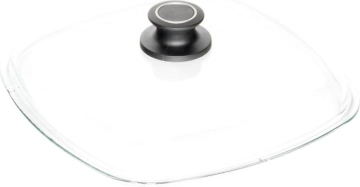 Actual product image AMT Square glass lid 20x20cm with stainless steel rim