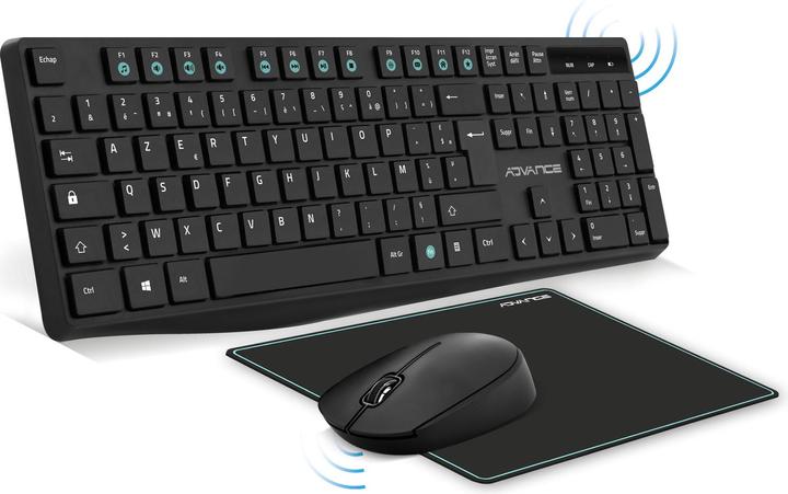 Image du produit Advance Pack 3 En 1 (Clavier/Souris/Tapis) Elite Wireless Combo (Noir) (FR, Filaire)