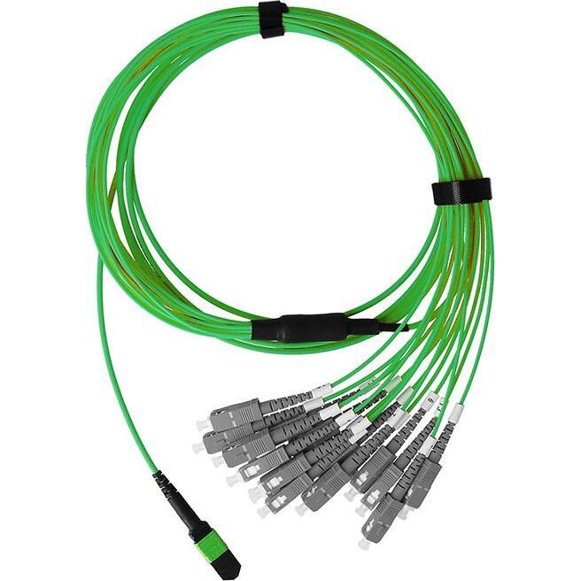 BlueOptics LWL MPO/8xSC Duplex Breakout Kabel OM5 2 Meter (2 m), Netzwerkkabel