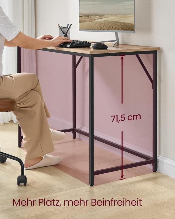 Immagine prodotto Songmics Computertisch Bürotisch 100x50x76cm Kamelbraun Tintenschwarz (100 x 50 x 76 cm)