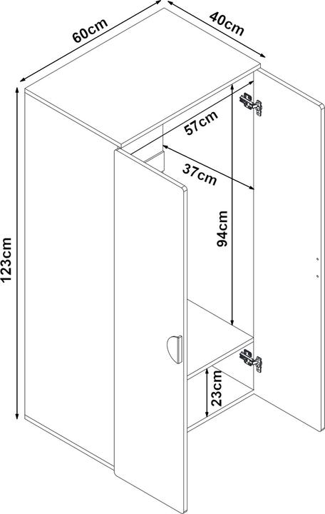Produktbild En.Casa Kinderkleiderschrank Sandnes 123x60x40 cm Weiss/Rosa (60 cm)