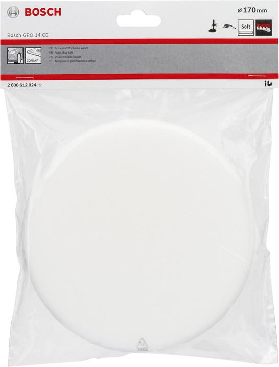 Produktbild Bosch Professional Zubehör Schaumstoffscheibe weich (weiss), Ø 170 mm (Fein)