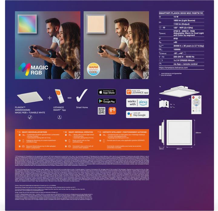 Produktbild Ledvance Smart+ Wifi Panel Magic RGB (1100 lm)