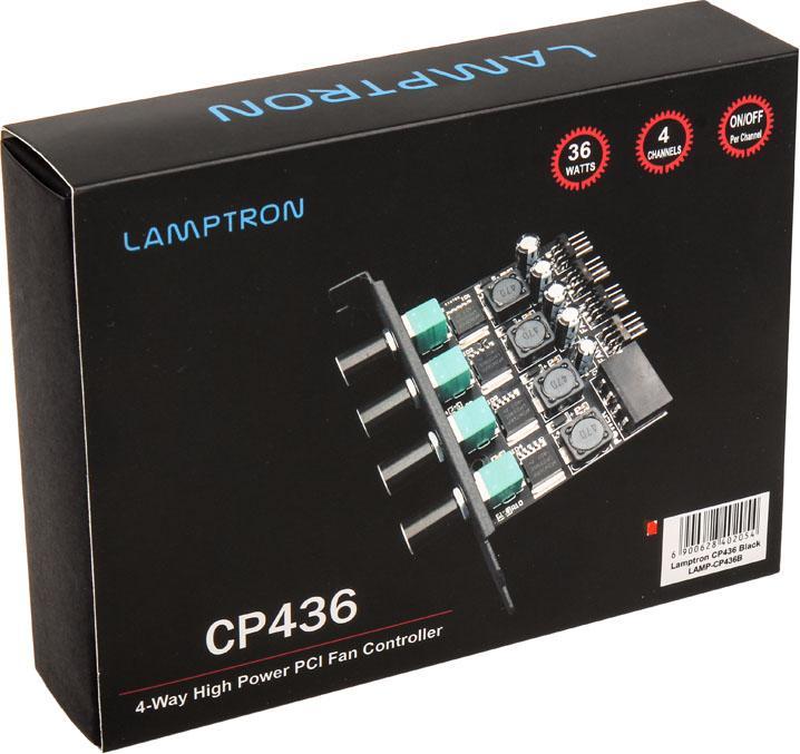 Produktbild Lamptron CP436 4-Kanal-Lueftersteuerung für PCI-Slot - schwarz (4 Lüfter)