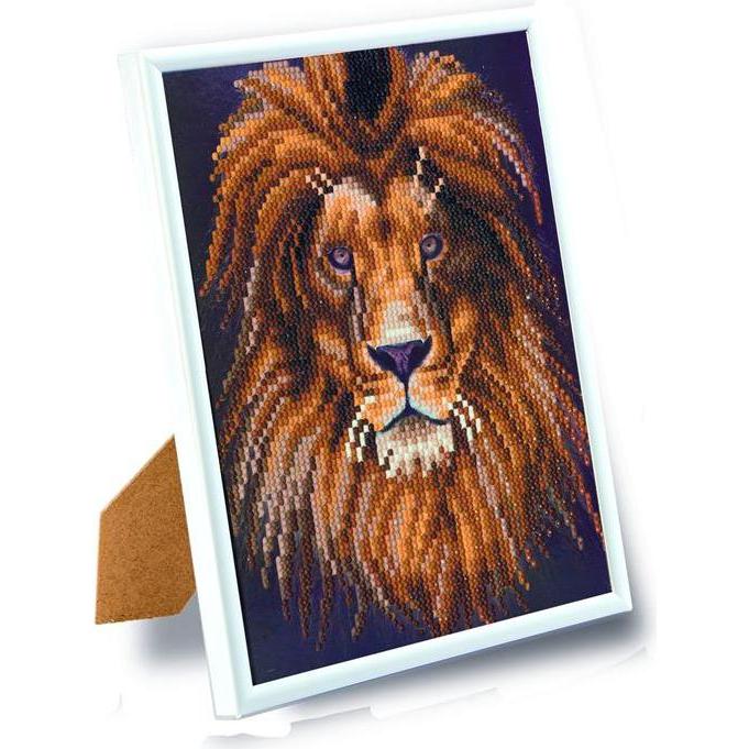 Craft Buddy Löwe, 21x25cm Bild mit Rahmen Crystal Art