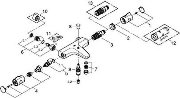 Produktbild Grohe Grohtherm 800 Cosmopolitan Thermostat-Brausebatterie mit Brausegarnitur