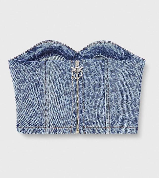 Immagine prodotto Pinko Canotta Logo Denim Bustino Primato (36)