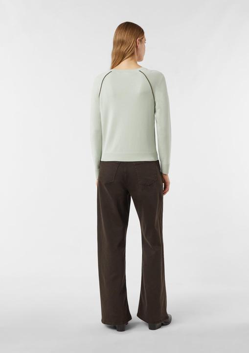 Produktbild Comma Strickpullover Feinstrick-Pullover aus Viskosemix mit Kontrast-Piping-Detail (40)