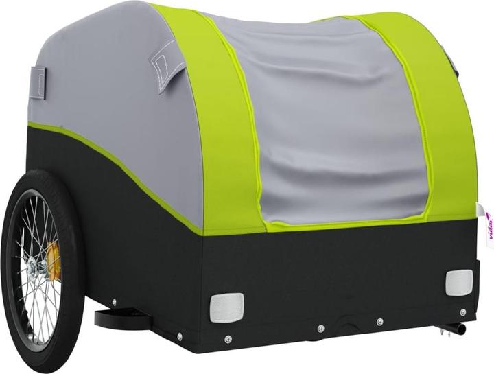 Produktbild VidaXL Fahrradanhänger Schwarz und Grün 45 kg Eisen,Farbe