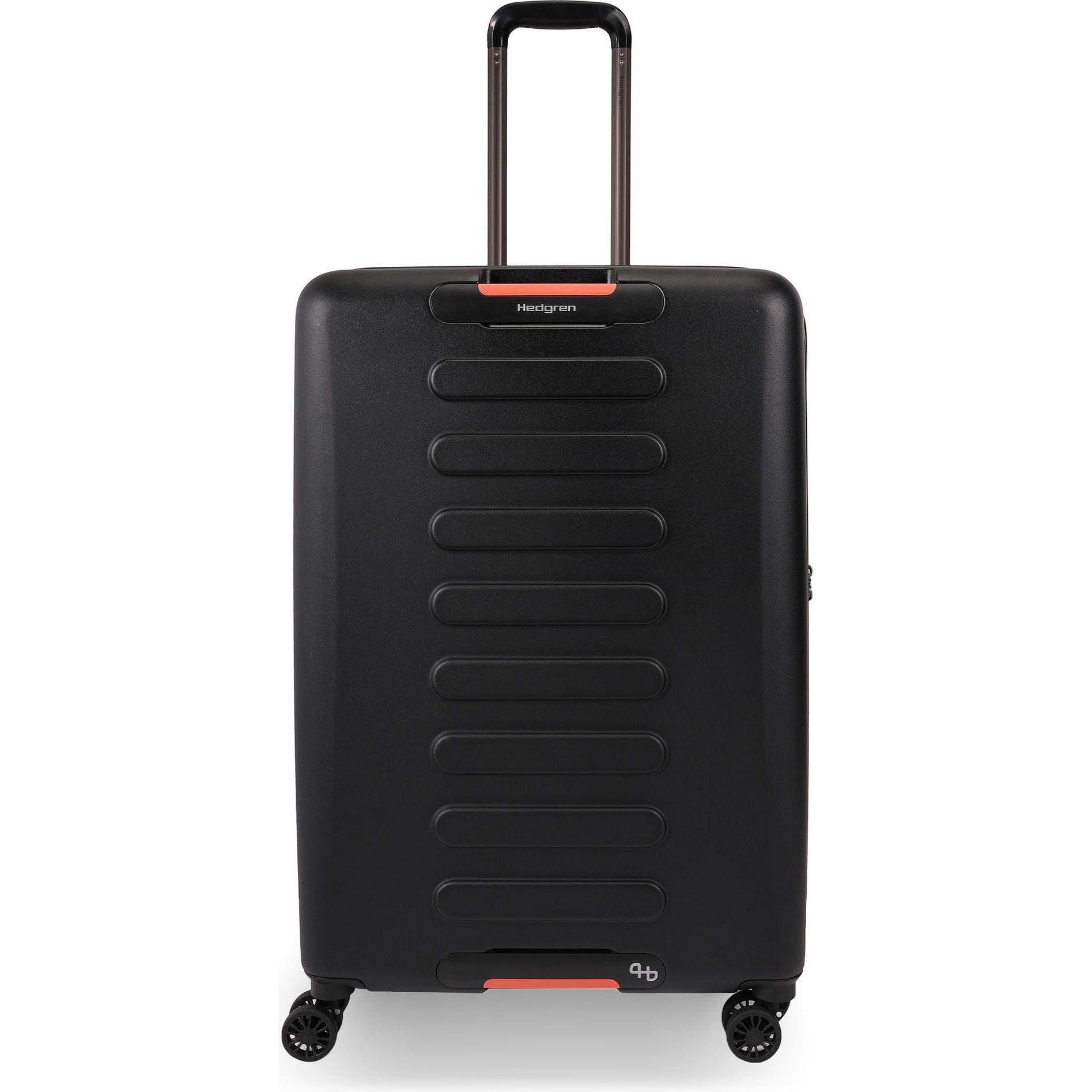 Hedgren, Koffer, Comby Grip 4 Rollen Trolley L 74 cm mit Dehnfalte, Schwarz, (101 l, L (90 - 115l))