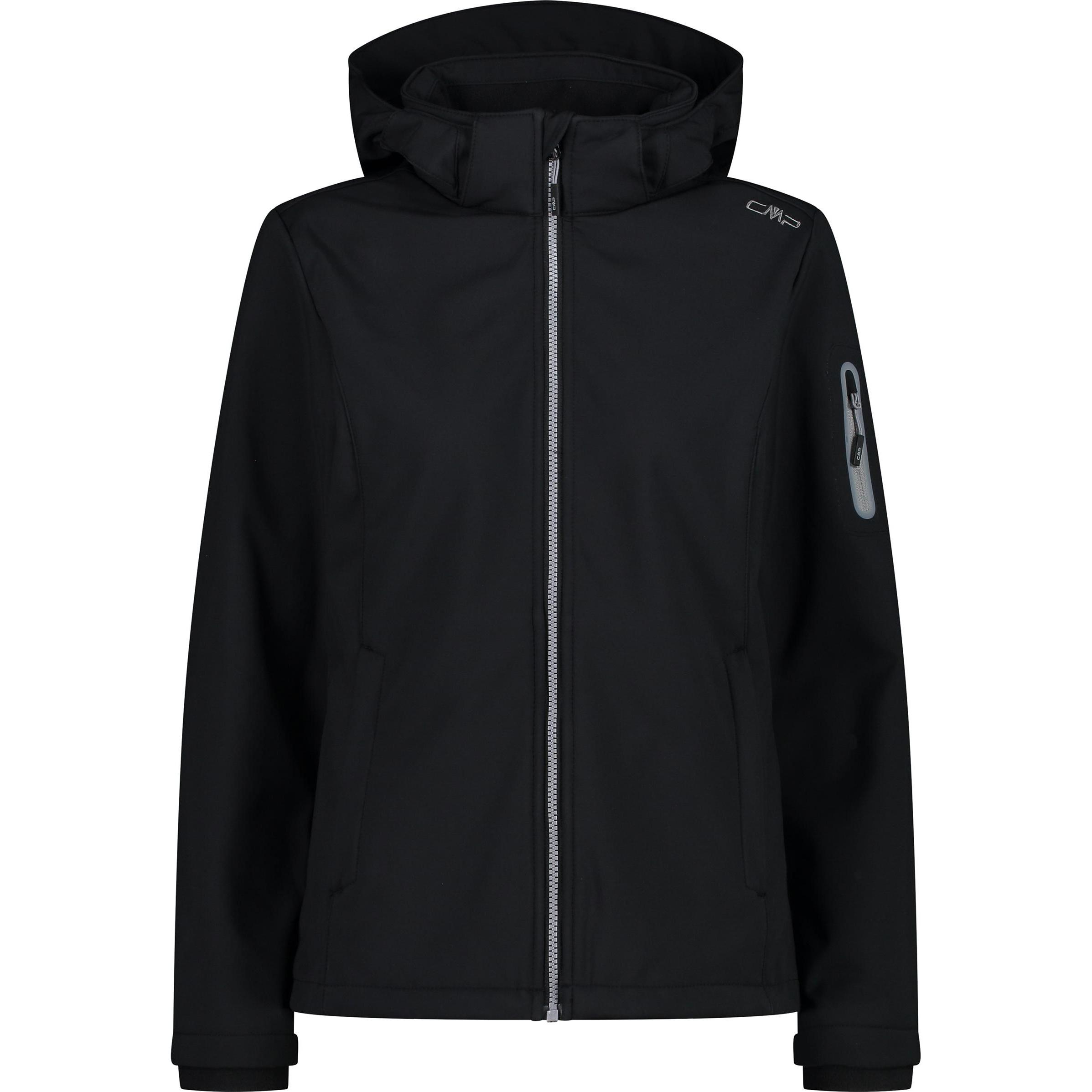 CMP Campagnolo, Damen, Jacke, Softshell Hood Jacke (36), Schwarz, 36
