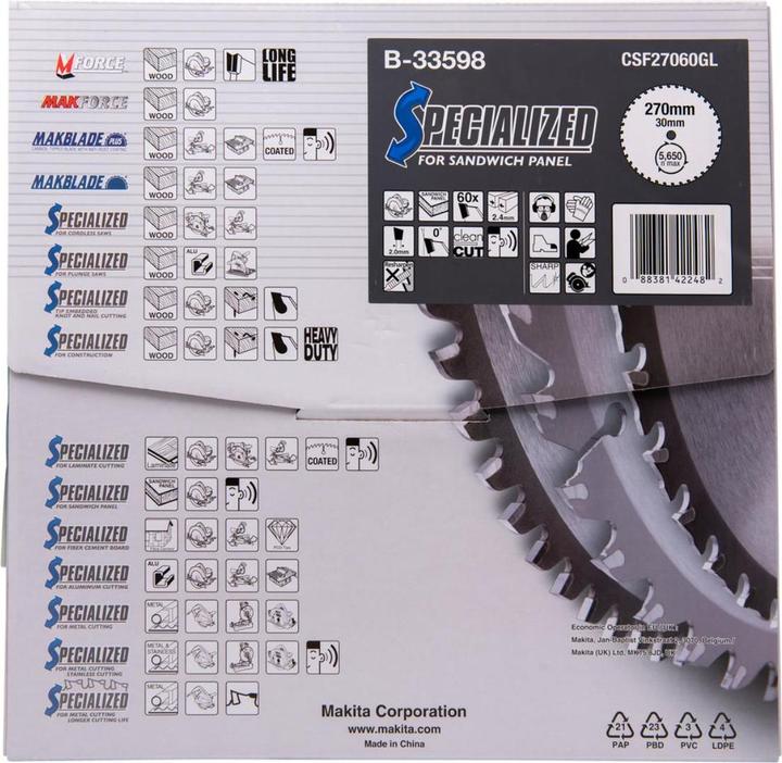 Productafbeelding Makita SPECIALIZED Cirkelzaagblad Ø 270x30x60Z