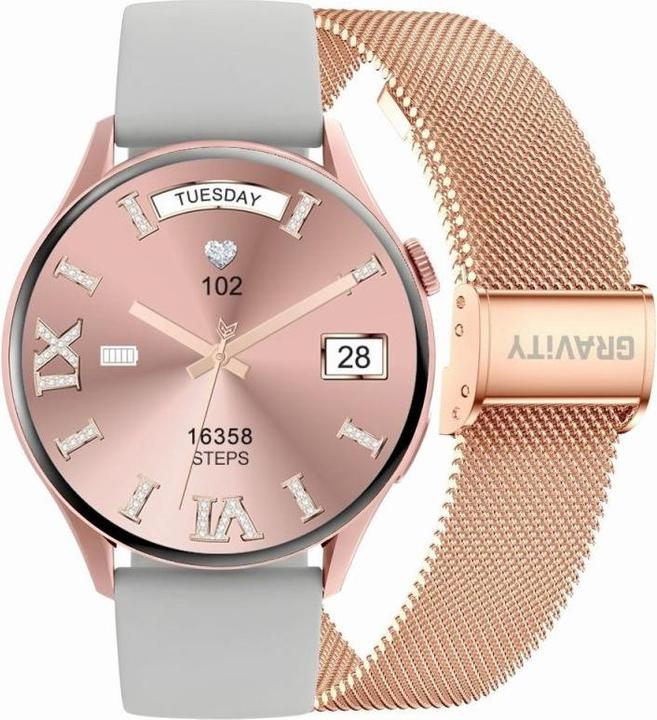 Actual product image Gravity Zegarek damski SMARTWATCH GT11-8 RGD/RGD/GY (45 mm)