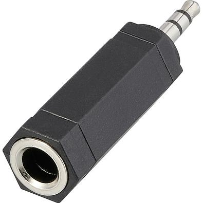 SpeaKa Professional SP-13808968 Audio Adapter, 3.5mm plug to 6.35 mm socket Klin, Adattatore audio, Nero