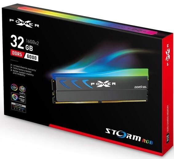 Immagine prodotto Silicon Power XPOWER Storm RGB Speichermodul 32 GB 2 x 16 GB DDR5 ECC (SP032GXLWU60CFDK) (2 x 16GB, 6000 MHz, RAM DDR5, DIMM)