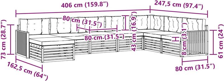 Produktbild vidaXL Outdoor-Sofa