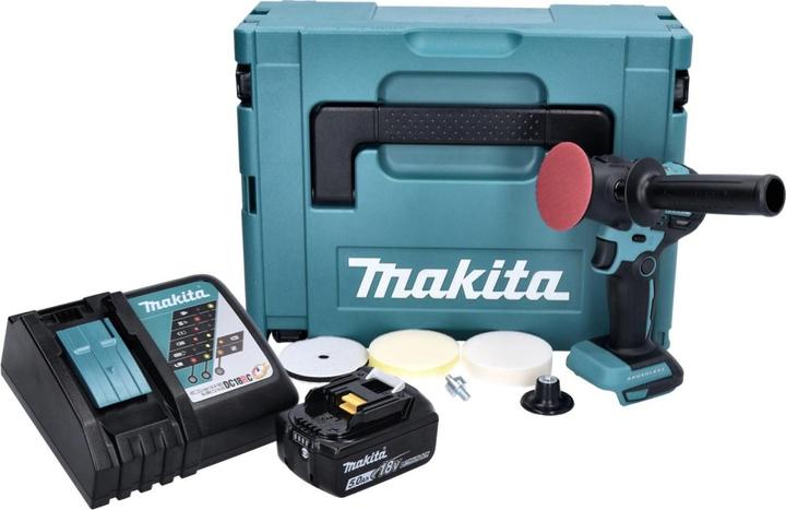 Produktbild Makita DPV 300 RT1J Akku Schleifer Polierer 18 V 50 / 80 mm Brushless + 1x Akku 5,0 Ah + Ladegerät + (Exzenterpolierer)