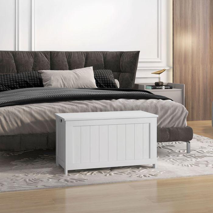 Actual product image Swisshandel24 Chest, storage box, storage box with handle, tool chest with lid, white, 81x40x46cm (40 cm, 1x)