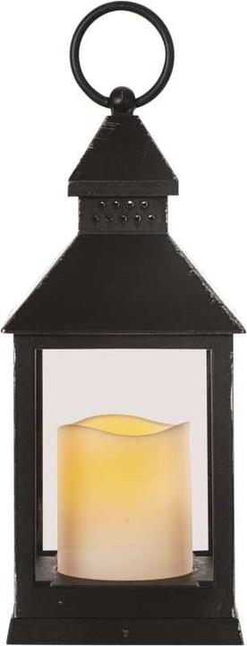 Produktbild Emos LED Dekoration – Laterne antik schwarz blinkend, 3x AAA, Innen, Vintage, Timer