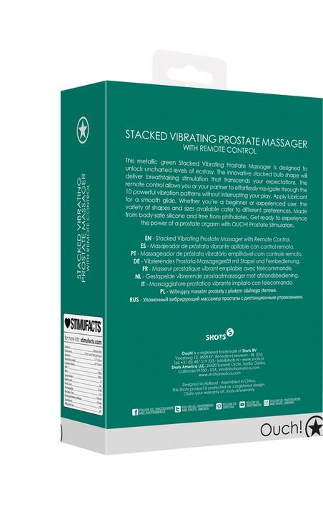 Image du produit Ouch! Masseur prostatique vibrant empilable avec télécommande