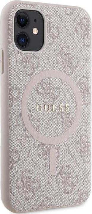 Produktbild Guess GUHMN61G4GFRP iPhone 11 6.1" / Xr różowy/pink hardcase 4G Collection Leather Metal Logo MagSaf (Apple iPhone 11, Apple iPhone XR)