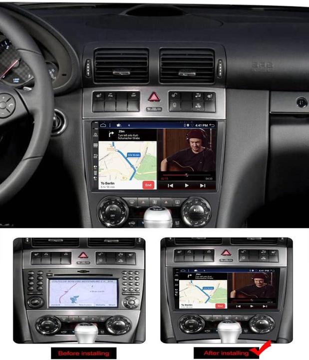 Produktbild Generic Autoradio Android 13, 9 Zoll für Mercedes-Benz C-Class (Android Auto, Apple Carplay, MirrorLink)