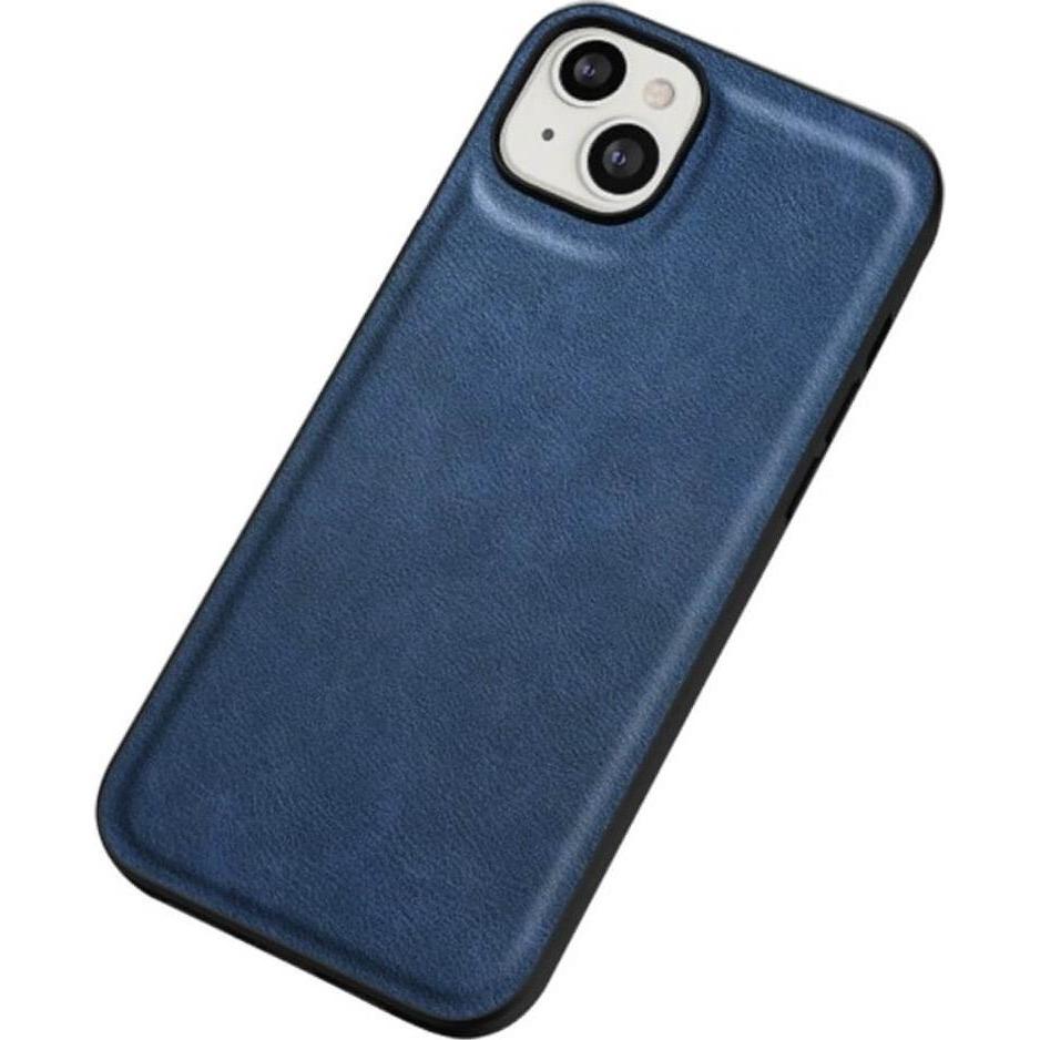Thumbnail - Cover-Discount iPhone 15 - Retro Schutzhülle mit Kunstleder dunkelblau (Apple iPhone 15), Smartphone Hülle, Blau