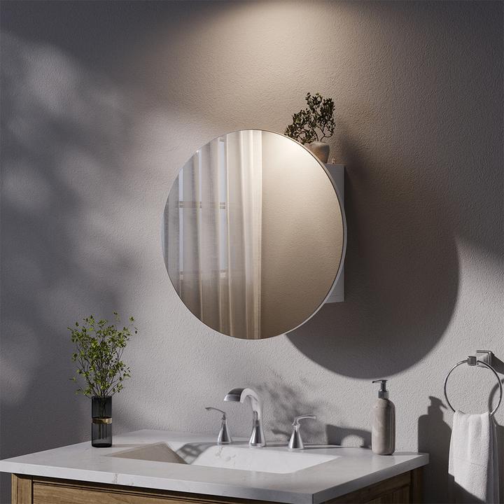 Actual product image Vicco Bathroom mirror cabinet Loki, White, 50 x 50 cm with 2 compartments