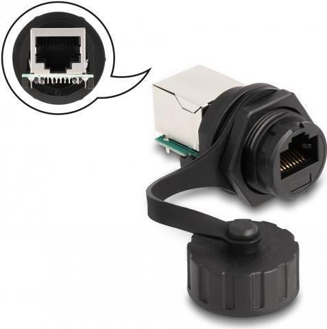 Actual product image Delock Cable connector RJ50 socket to RJ50 socket for installation (Network coupling)