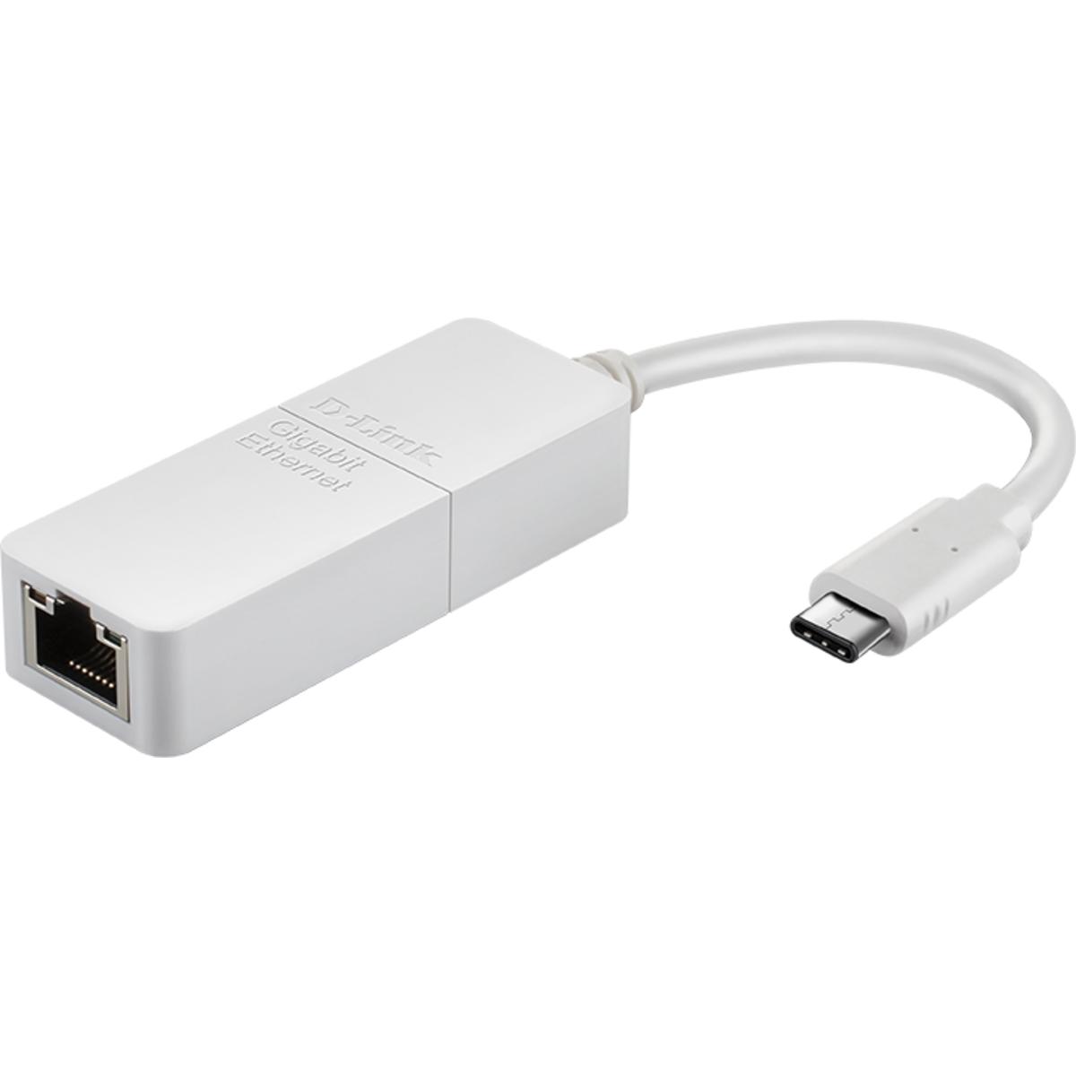 D-Link DUB-E130 (USB-C 3.0, RJ45 (1x)), Netzwerkadapter, Weiss