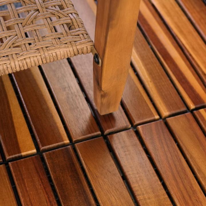 Produktbild Hermex 4er-Set Akazienholz-Fliesen Bodenplatten Klickfliesen Holzfliesen (4 x)