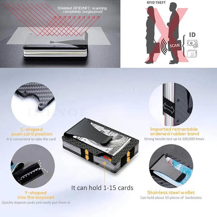 Produktbild Only-Bags.Store Schlanke Brieftasche Vordertasche RFID-Blockierung Minimalistische Brieftasche Metall Brieftasche