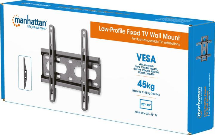 Produktbild Manhattan Ultraflache TV-Wandhalterung (Wand, 43", 45 kg)
