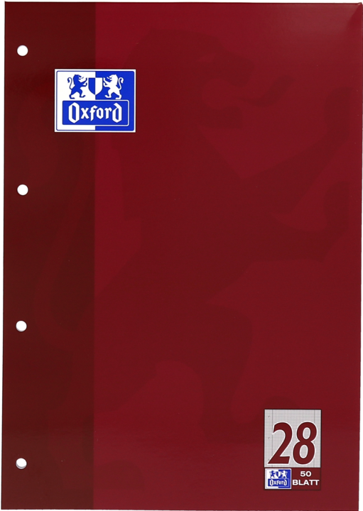Produktbild Oxford Schulblock, A4, Lineatur 28 (A4, Liniert, Harter Einband)