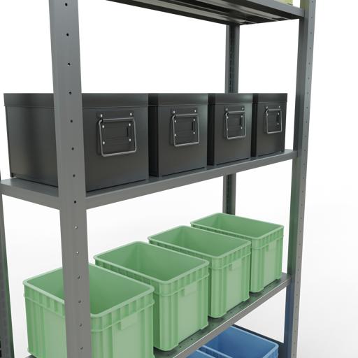 Image du produit Schulte Lagertechnik Système d'étagères de base MULTIplus150 sans boulons avec longerons.