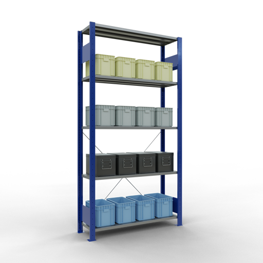 Stecksystem Grundregal MULTIplus150 mit Kreuzstrebe