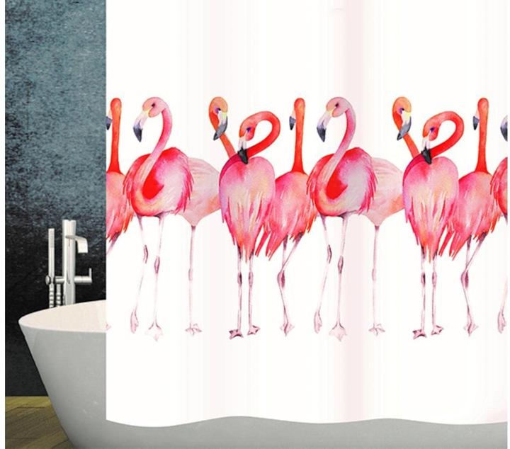 Image du produit Diaqua Rideau de douche textile Flamant (180 x 180 cm)