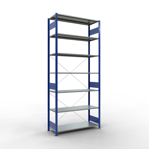 Stecksystem Grundregal MULTIplus150 mit Kreuzstrebe