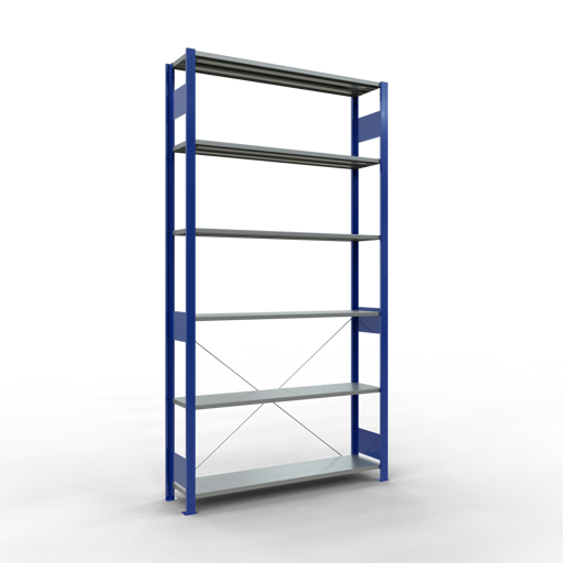 Stecksystem Grundregal MULTIplus150 mit Kreuzstrebe