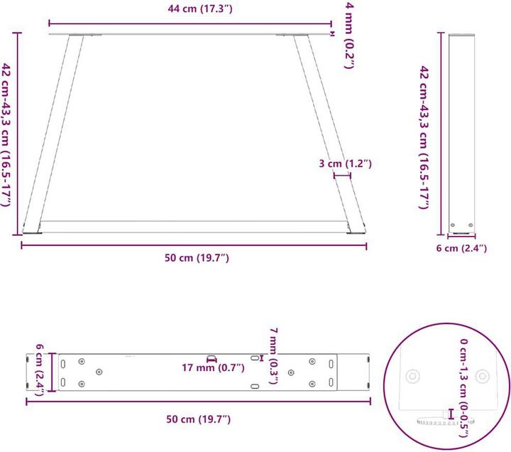 Actual product image vidaXL Couchtischbein