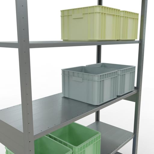 Immagine prodotto Schulte Lagertechnik Sistema di scaffalature di base senza viti MULTIplus150 con ripiani di lunghezza
