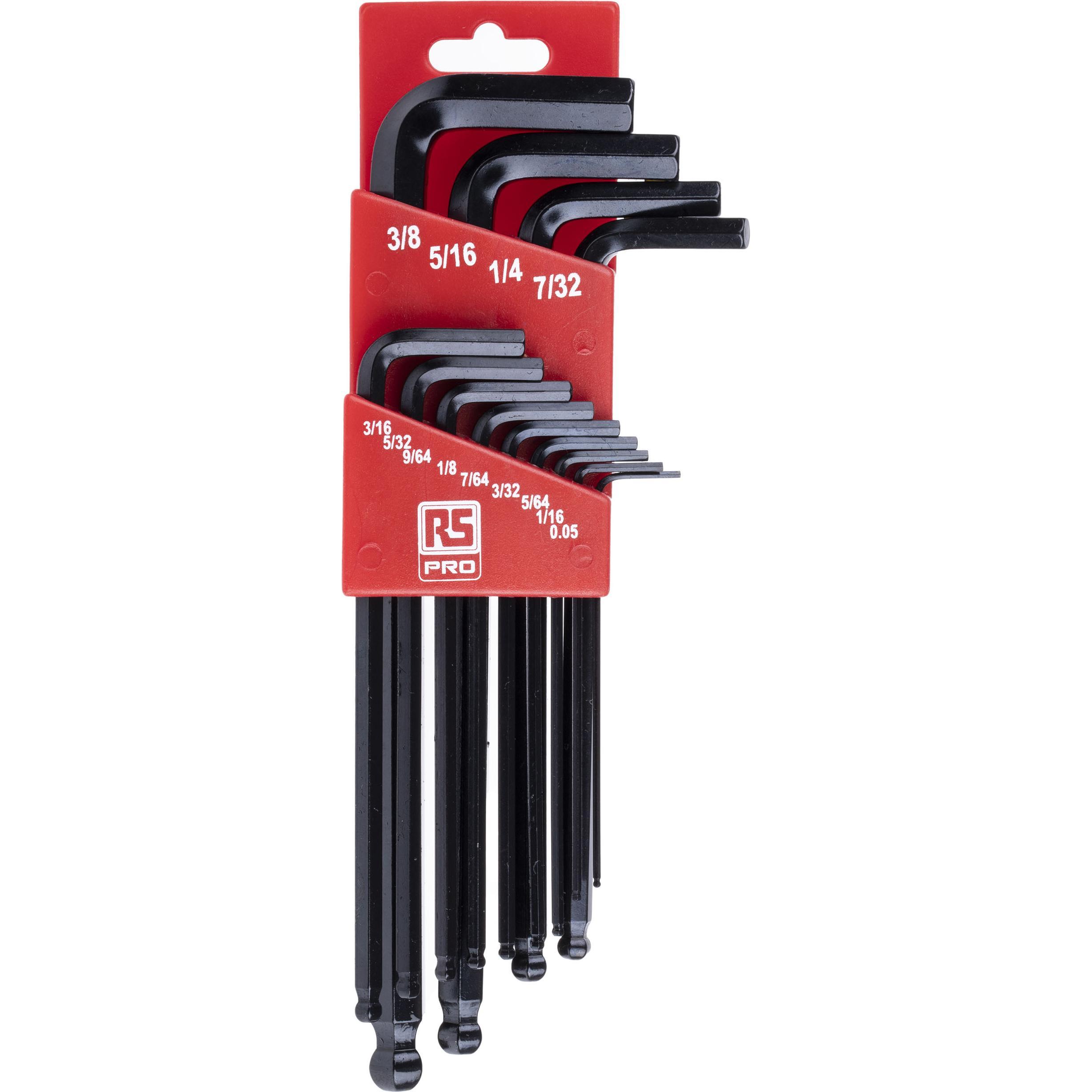RS PRO, Chiave esagonale, 13 Piece Imperial Haxagon Ball Key Set