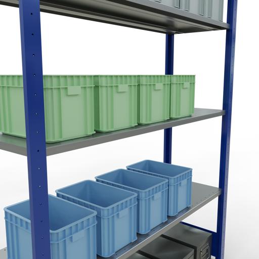 Immagine prodotto Schulte Lagertechnik Sistema di scaffalature di base senza viti MULTIplus150 con ripiani di lunghezza