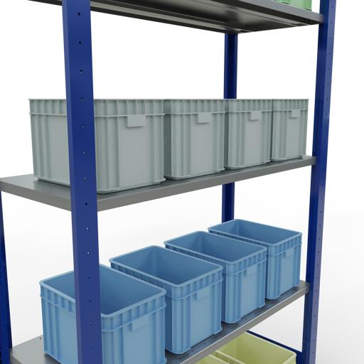 Immagine prodotto Schulte Lagertechnik Sistema di scaffalature di base senza viti MULTIplus150 con ripiani di lunghezza