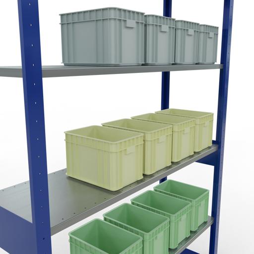 Immagine prodotto Schulte Lagertechnik Sistema di scaffalature di base senza viti MULTIplus150 con ripiani di lunghezza