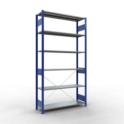 Produktbild Schulte Lagertechnik Stecksystem Grundregal MULTIplus150 mit Kreuzstrebe