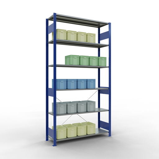 Produktbild Schulte Lagertechnik Stecksystem Grundregal MULTIplus150 mit Kreuzstrebe