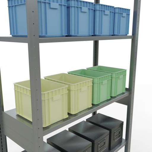 Immagine prodotto Schulte Lagertechnik Sistema di scaffalature di base senza viti MULTIplus150 con ripiani di lunghezza