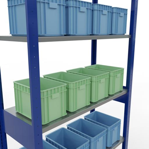 Immagine prodotto Schulte Lagertechnik Sistema di scaffalature di base senza viti MULTIplus150 con ripiani di lunghezza